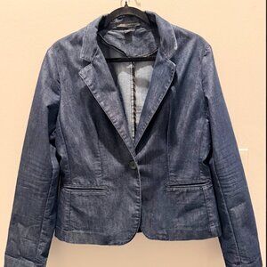 Express Design Studio Dark Wash Denim Blazer - Size 12